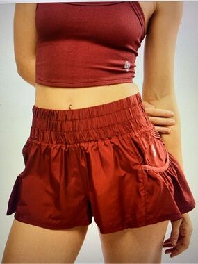 NWT Free People Get Your Flirt On Shorts Sour Cherry Large